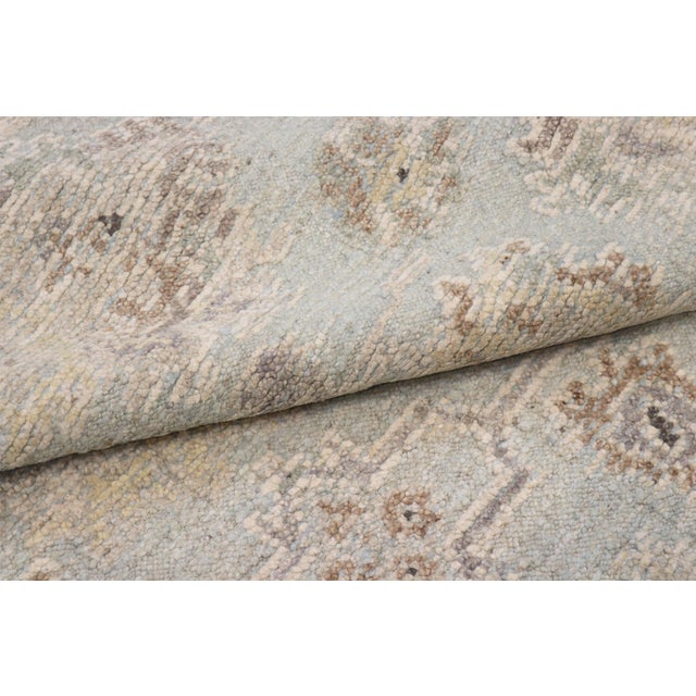 Pasargad Home Oushak L. Blue Wool Area Rug, 8' 3'' X 9'10'' For Sale - Image 4 of 5