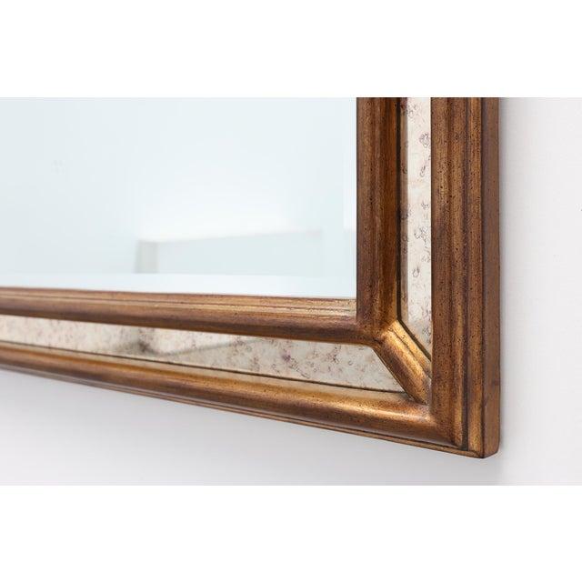 Arched Gold-Leaf Mirror with Marbled Glass Border from Deknudt, Belgium, 1950s For Sale - Image 10 of 13