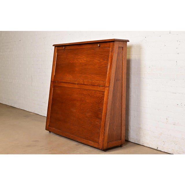 Antique Mission Oak Arts & Crafts Standing Map Case, Circa 1900 For Sale - Image 14 of 14