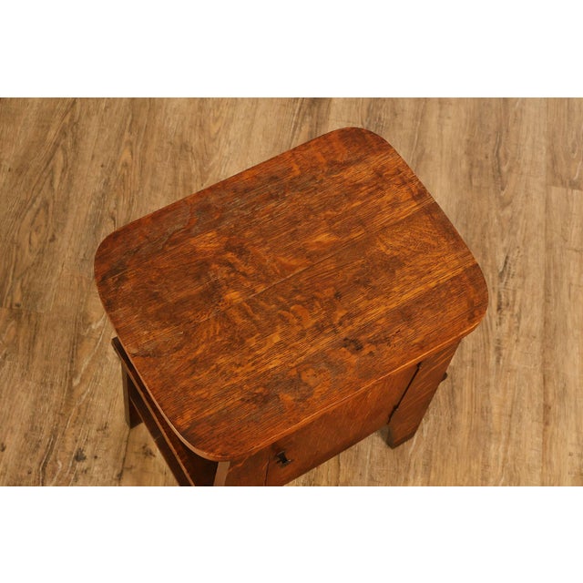 Antique Mission Oak Smoke Stand Bedside Cabinet For Sale - Image 4 of 18