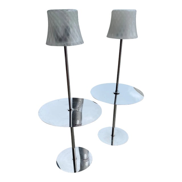 Pair of 1980s Philippe Starck Murano Shades Side Tables Lamps from Delano Hotel Miami Beach For Sale