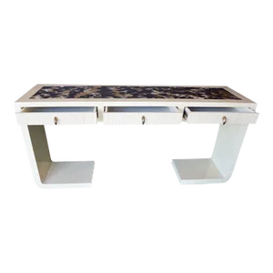 Large White Bone and Cow Horn Console in the Style of Karl Springer