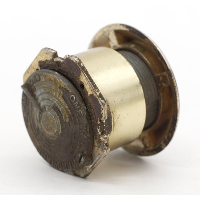 Mid 20th Century Reclaimed 2.25 In. Nickeled Brass One Way Hardware Peephole For Sale - Image 5 of 6