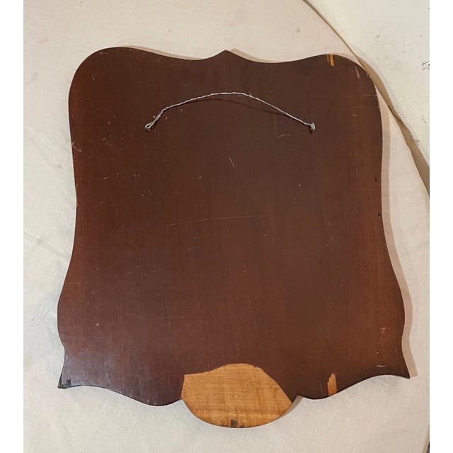 Antique 19th Century Original Boy Girl Landscape Oil Painting Wood Badge Panel For Sale - Image 13 of 14