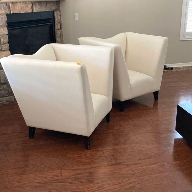 Shabby Chic Rachel Ashwell Shabby Chic Lounge Armchairs Set of 2 - Modern Cream Upholstery For Sale - Image 3 of 8
