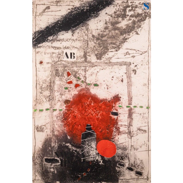 1970s 1970s Signed Carborundum Etching on Paper from Otage et Rouge Series by James Coignard For Sale - Image 5 of 12