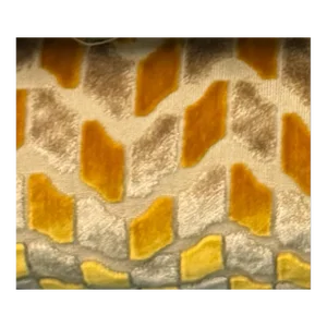 Robert Allen Limoncello Velvet Rope Mustard Gold Tan Epingle Cut Geometric Upholstery Fabric