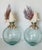 Gorgeous pair of large glass bottles encrusted with sea shells and topped with large conch shells with purple sea whip...