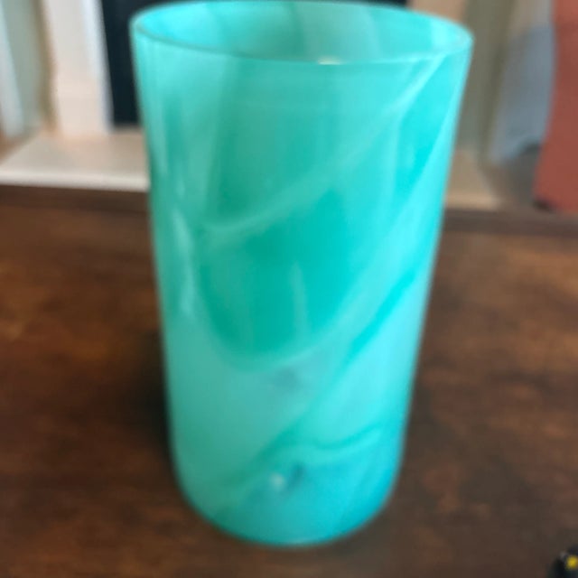 Aqua Kosta Boda Glass Vase For Sale - Image 8 of 11
