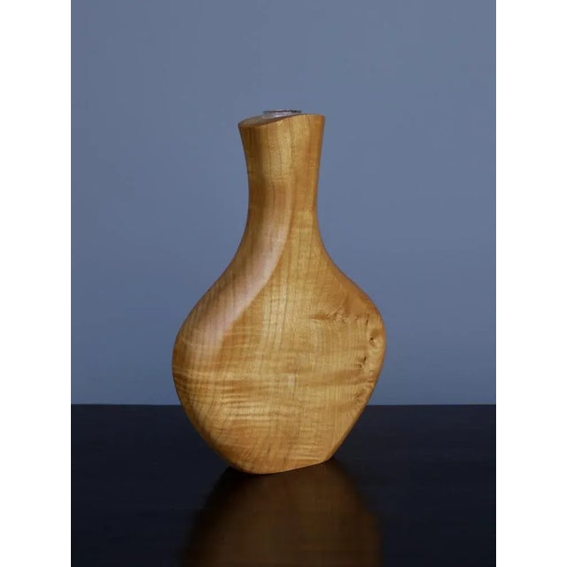 Maple Wood and Glass Sculptural Vase, 1980s For Sale - Image 4 of 10
