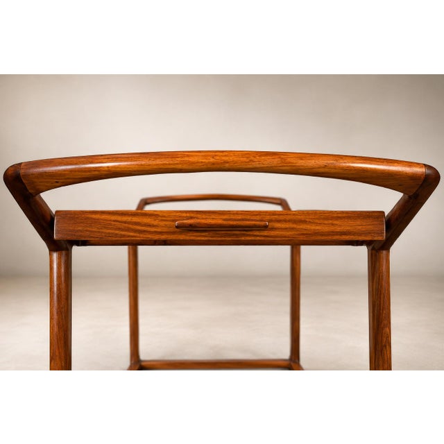 Brazilian Mid-Century Modern Bar Cart in Caviúna Wood, Brazil, 1960s For Sale - Image 16 of 18
