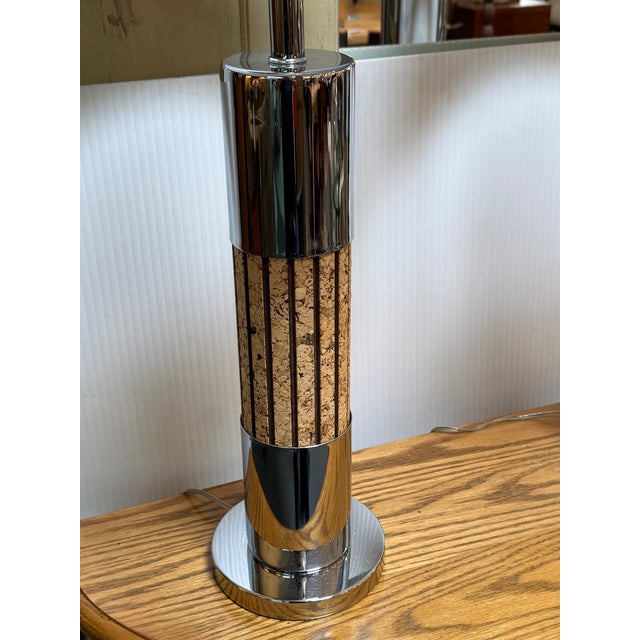 Chromed Cork Table Lamps, Pair For Sale - Image 11 of 12