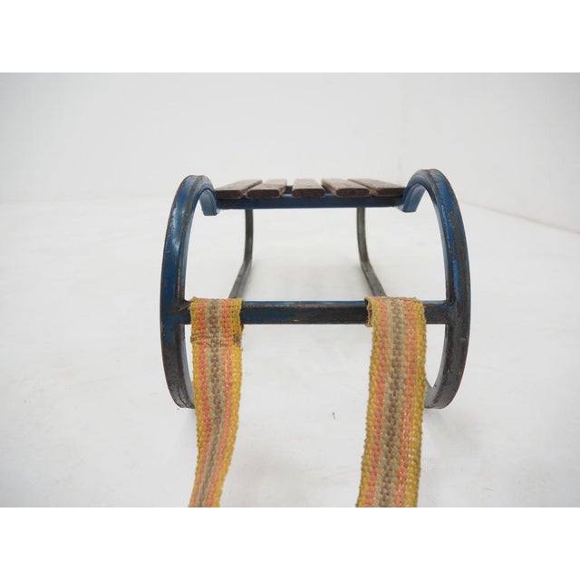 Vintage Children's Sleigh in Steel and Wood, 1920 For Sale - Image 12 of 15