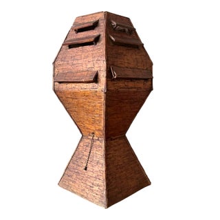 Vintage Boho Folk Art Match Stick Lamp For Sale