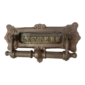 English Brass Door Knocker With Letter Slot