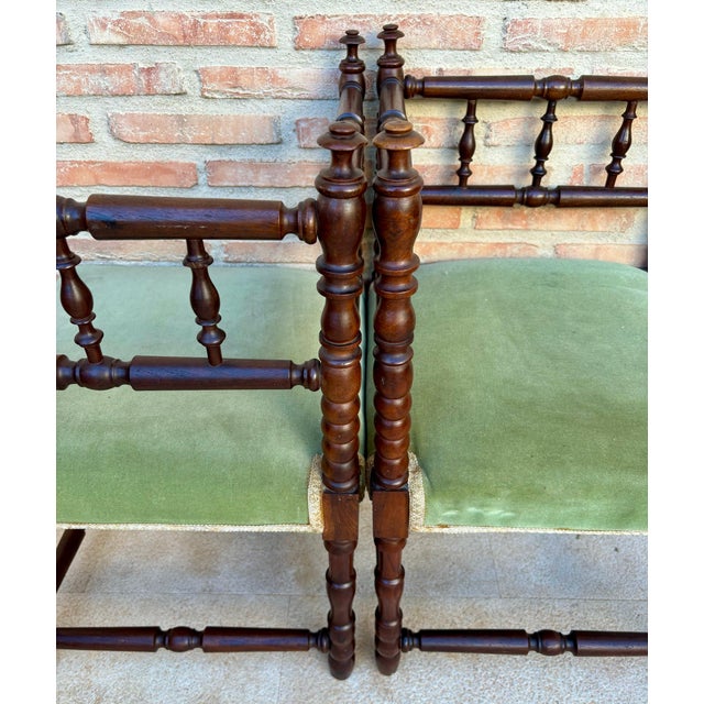 Brown Mid-Century French Corner Chairs, 1940s, Set of 2 For Sale - Image 8 of 18