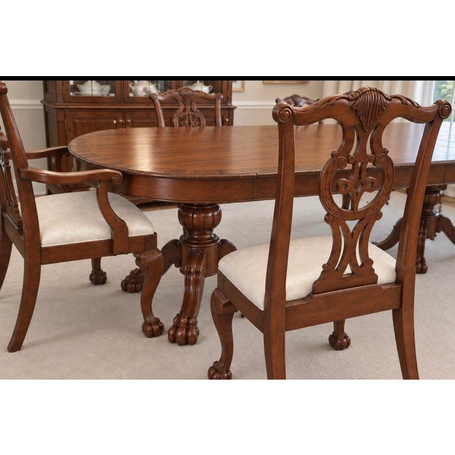 1980s Vintage Baker Furniture Chippendale Dining Set For Sale - Image 5 of 10
