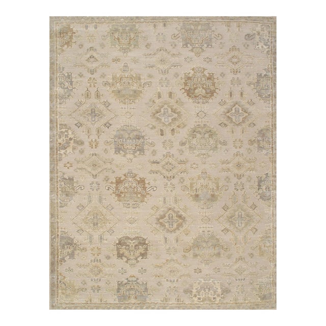 Oushak Wool Beige Area Rug-10' 0'' X 13'11'' For Sale