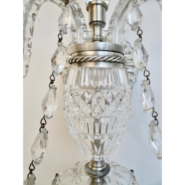 Transparent A Grand Scale Pair Cut Crystal Georgian Design Sconces in the Waterford Style For Sale - Image 8 of 12