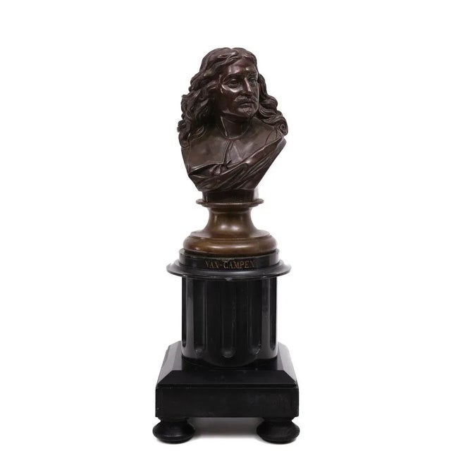 Bronze Bust of Jacob Van Campen by Jacques Elion, 1850s For Sale - Image 9 of 11