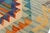 Southwestern Kilim Blue Beige Hand-Woven Wool Rug 2'0'' X 3'1'' For Sale In New York - Image 6 of 9