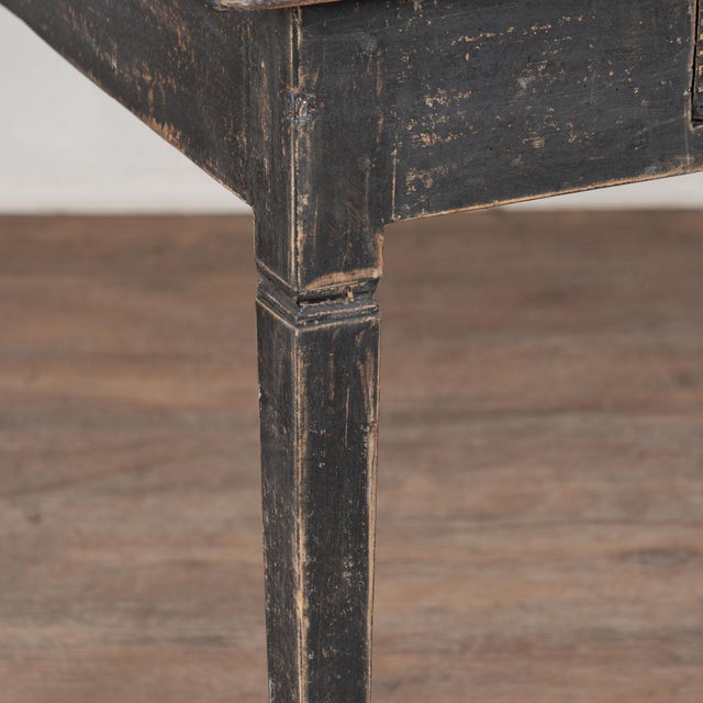19th Century Swedish Black Side Table With Single Drawer For Sale - Image 12 of 14