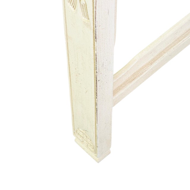 64" Asian Modern Chinoiserie Cream Lacquer Console Table For Sale - Image 13 of 14
