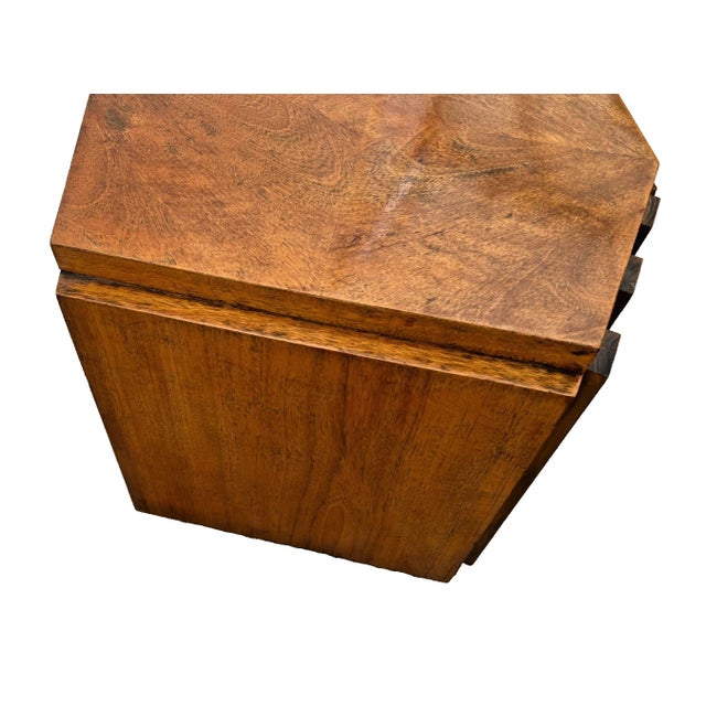 Vintage Lane Staccato Block Brutalist Nightstand Cabinet Side Table MCM Hexagon For Sale In Palm Springs - Image 6 of 11