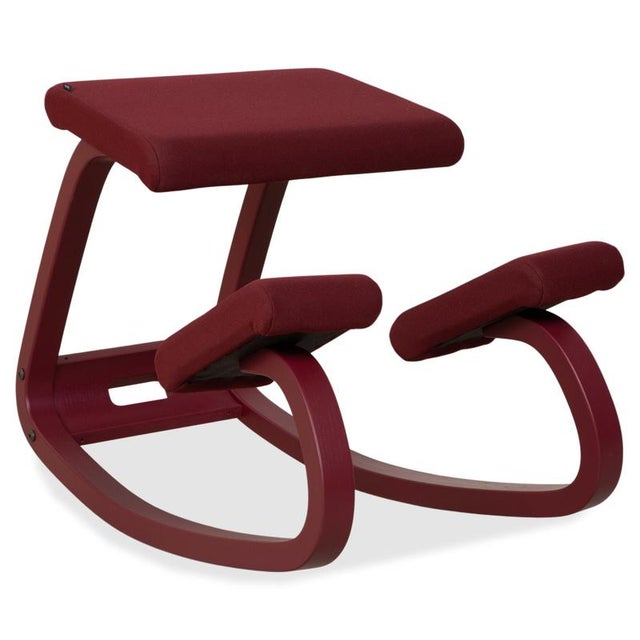 Wooden Monochrome Kneeling Chair in Plum Aubergine by Peter Opsvik for Varier For Sale - Image 12 of 12