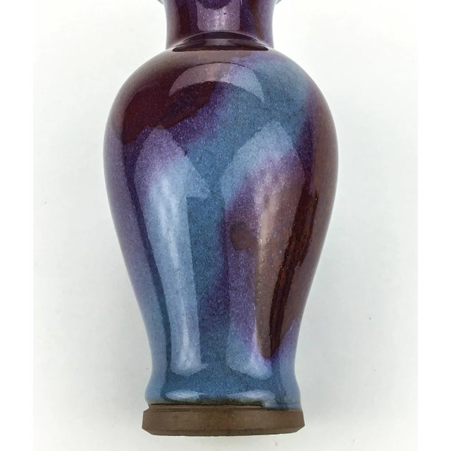 Ceramic Chinese Antique 19th C Flambe Jun Porcelain Vase For Sale - Image 7 of 11
