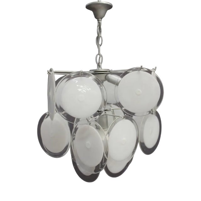 Murano Glass Disk Chandelier, 1970 For Sale