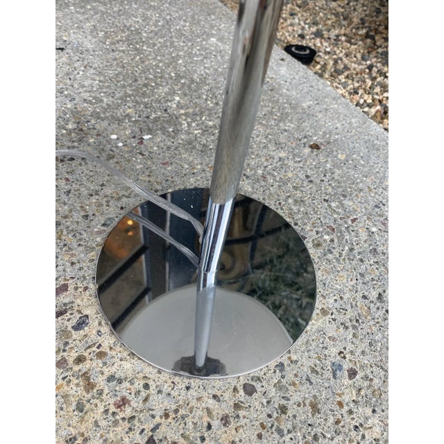 Mid 20th Century Mid 20th Century Nickel Mini Lamp With Glass Shade For Sale - Image 5 of 10