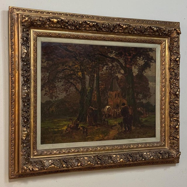 Late 19th Century 19th Century Belgian Landscape 'Autumn Village' by Victor De Buck (1855-1914) For Sale - Image 5 of 17