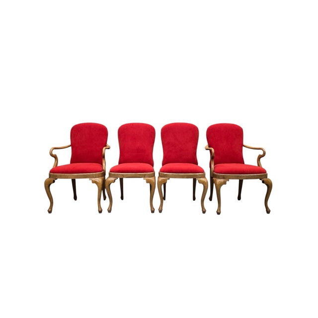 French Country Vintage French Louis XV Style Carved Maple Dining Chairs – Set of 8 For Sale - Image 3 of 8