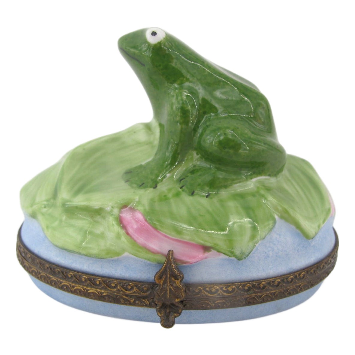 Limoges France Peint Main Frog on Lily Pad Hand Painted Porcelain ...