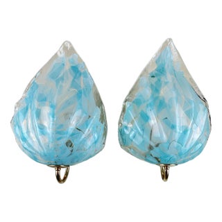 Murano Glass Wall Lamps, Murrina, Italy, 1980s, Set of 2 For Sale