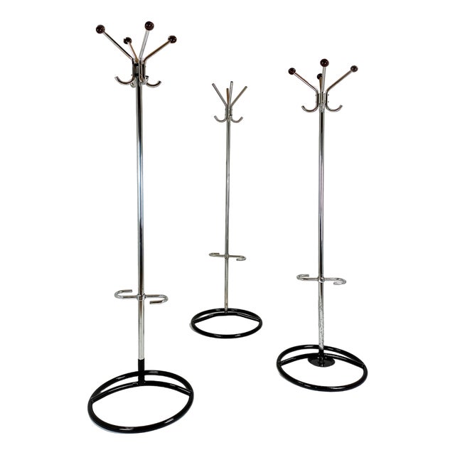 Bauhaus Chrome-Plated Coat Racks, 1930s, Set of 3 For Sale