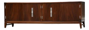 1960s Refinished Walnut 54” Low Credenza by John Keal for Brown Saltman