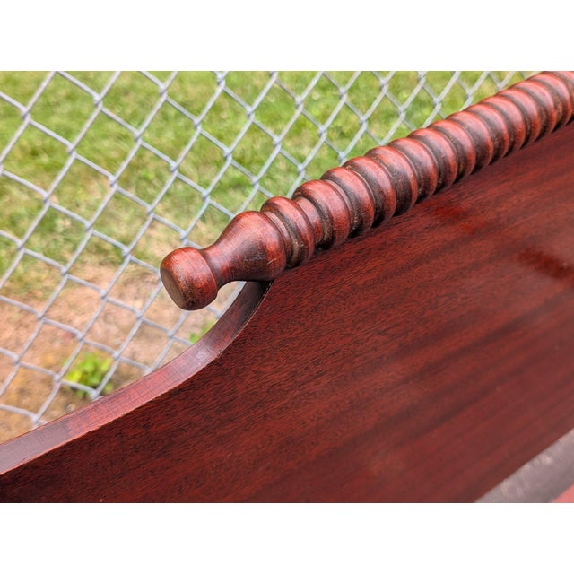 Wood Vintage American Classical Bobbin Turned Mahogany Spindle Bedframe For Sale - Image 7 of 9