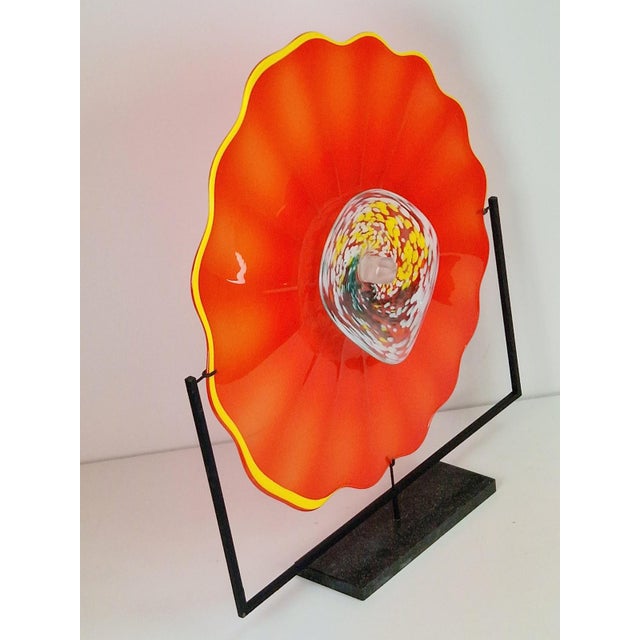 Red Large Murano Glass Artwork on a Stand, 2000s For Sale - Image 8 of 15