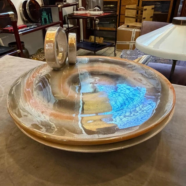 Mid-Century Modern A Rare 1950s Mid-Century Modern " Lustro " Italian Ceramic Centerpiece For Sale - Image 3 of 10