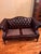 Vintage Kimball Faux Leather Chesterfield Settee For Sale In Columbus - Image 6 of 8