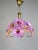 2020s Vintage Floral Glass Chandelier Hand Painted Purple Ceiling Light One of a Kind Statement Lighting For Sale - Image 5 of 11