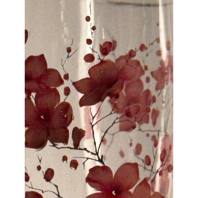 Mid 20th Century Italian Hand Painted Glasses With Pink Flowers- Set of 6 For Sale In Portland, OR - Image 6 of 11
