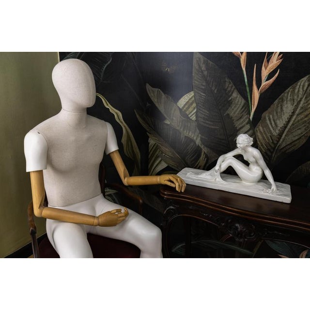 Ceramic Mid-Century White Ceramic Figurative Sculpture, ca. 1950s For Sale - Image 7 of 18
