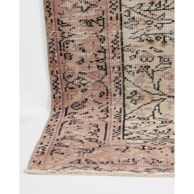 1970s 1970s Vintage Turkish Oushak Handmade Wool Cotton Brown Area Rug For Sale - Image 5 of 11