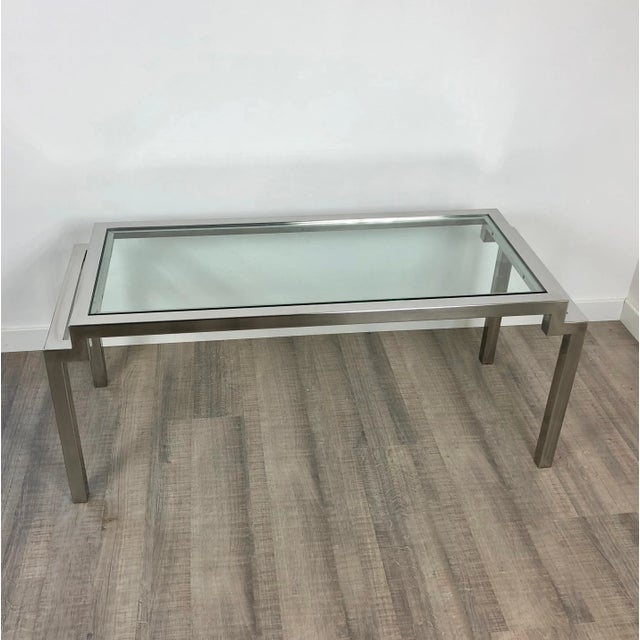 Modern Chrome & Glass Coffee Table, Italy, 1970s For Sale - Image 4 of 12