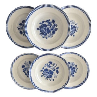 Vintage Luneville Soup Plates, 1950s, Set of 6 For Sale