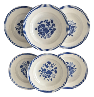 Vintage Luneville Soup Plates, 1950s, Set of 6