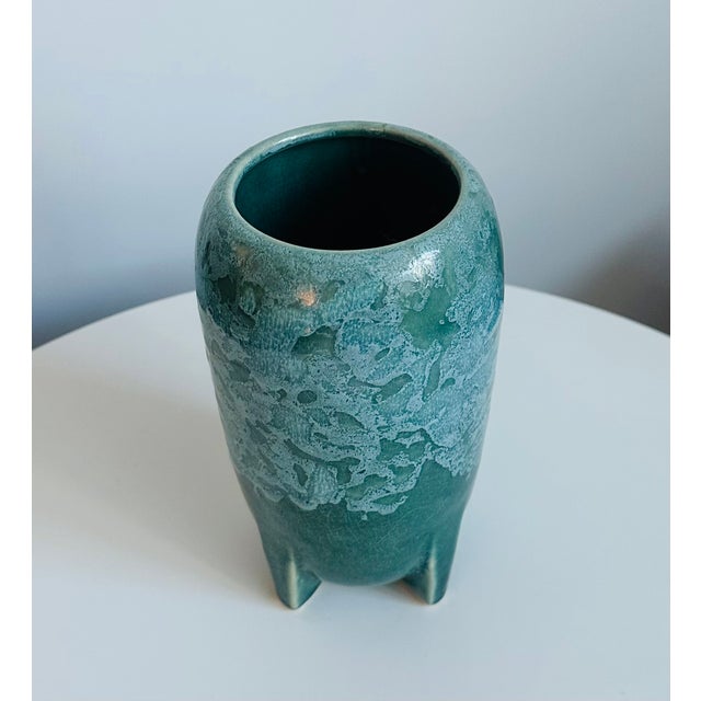 Nelson McCoy ceramic vase, signed “USA”, unusual and stunning green sea-foam color. Dates to McCoy’s earliest lines of...